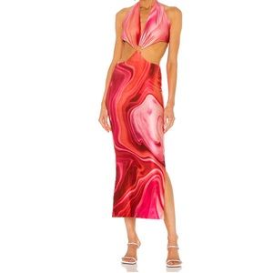 Farai London Gaia Long Dress in Pink - Small!